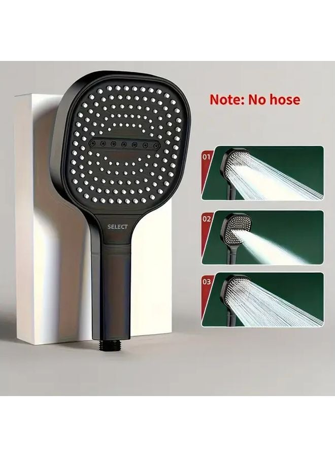 Silvery Nozzle Shower Head With 3 Spray Modes Water Saving Wide Panel Anti Clog Design - Image 4